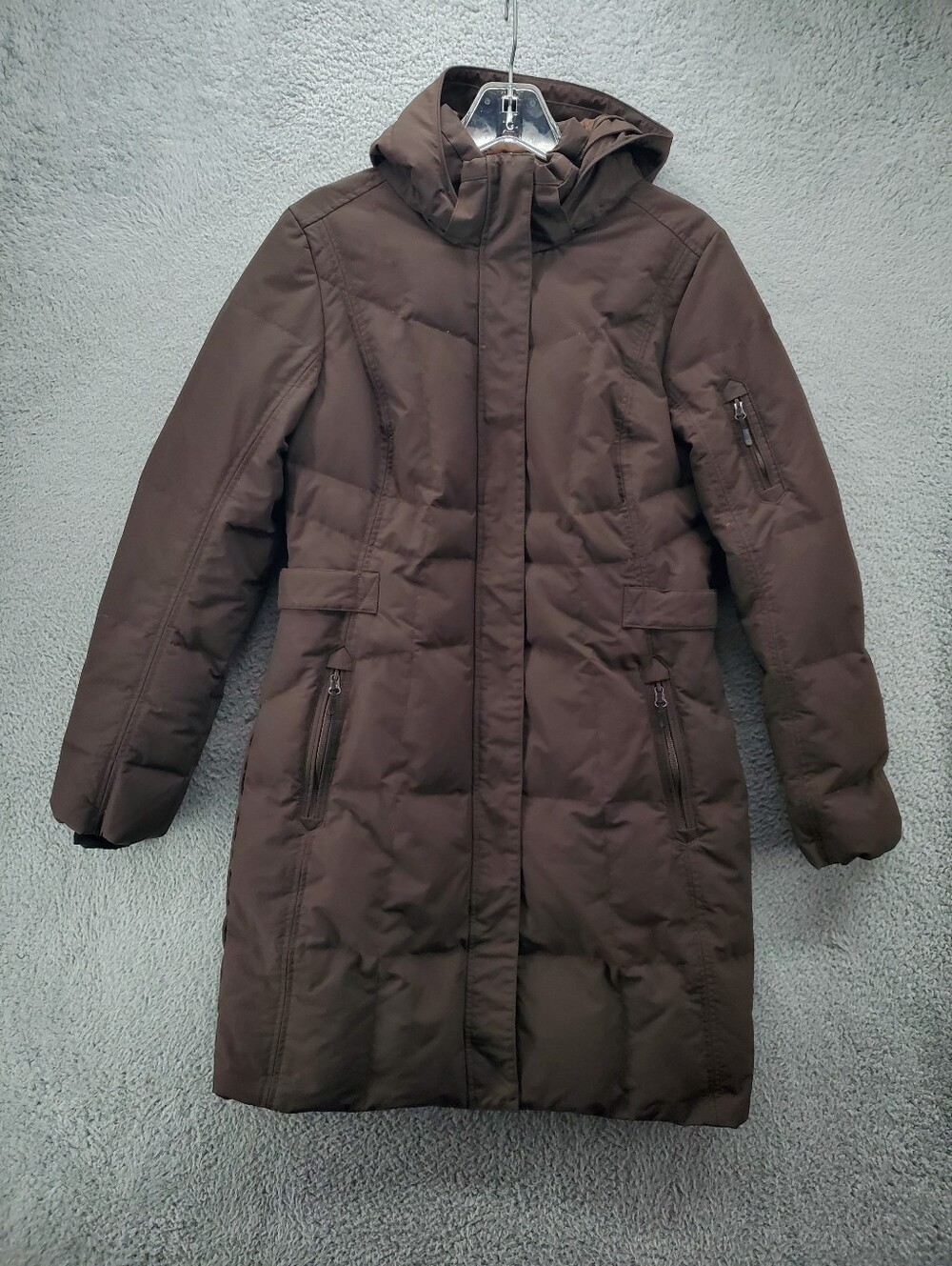 Karbon Goose Down Winter Parka Jacket Size 10 K7646 Brown
